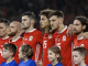 Wales line up for the anthems